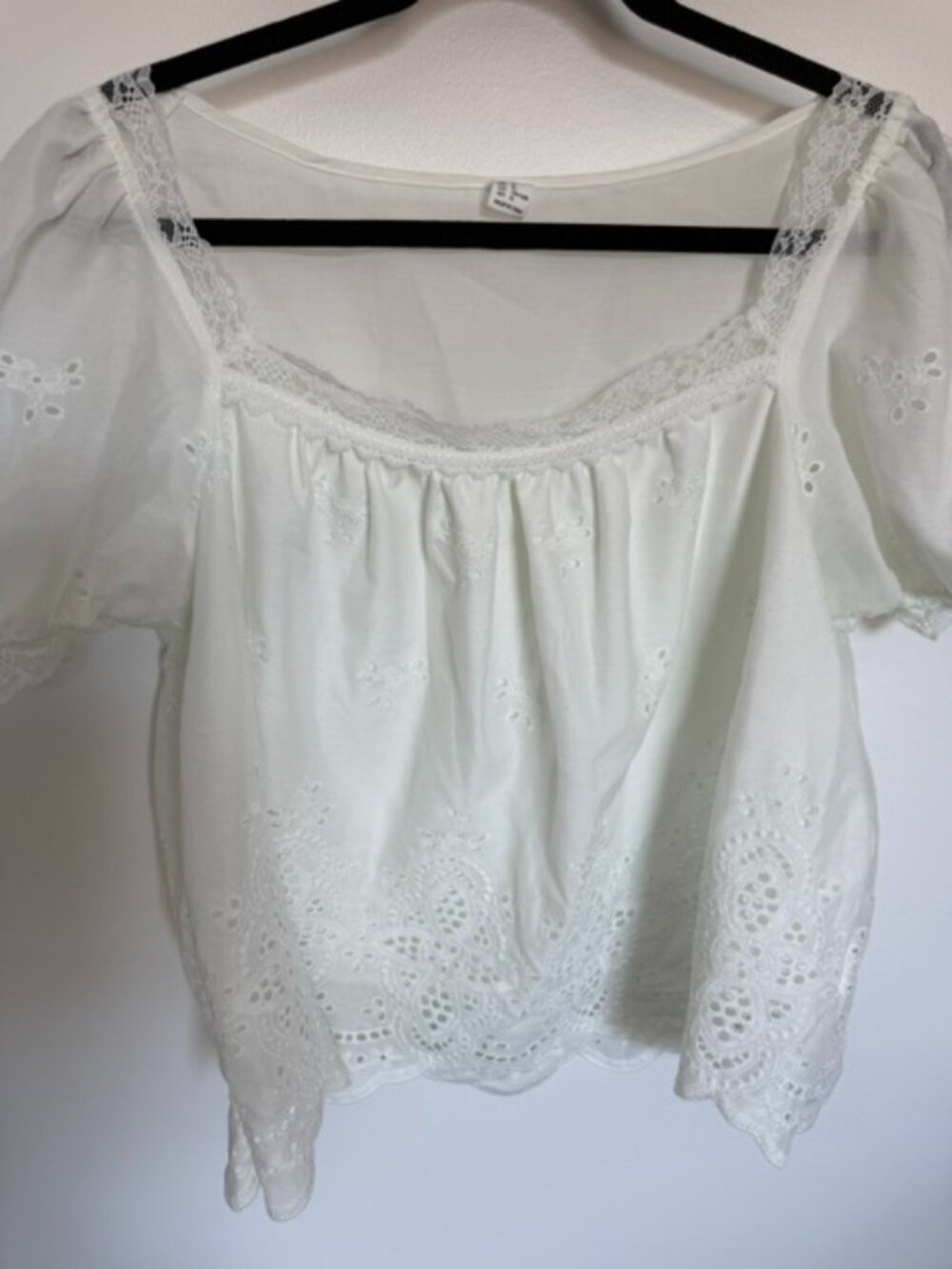 White Eyelet Boho Blouse